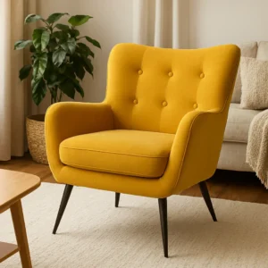 Royal Yellow Comfortable Tufted Velvet Sofa Lounge Chair